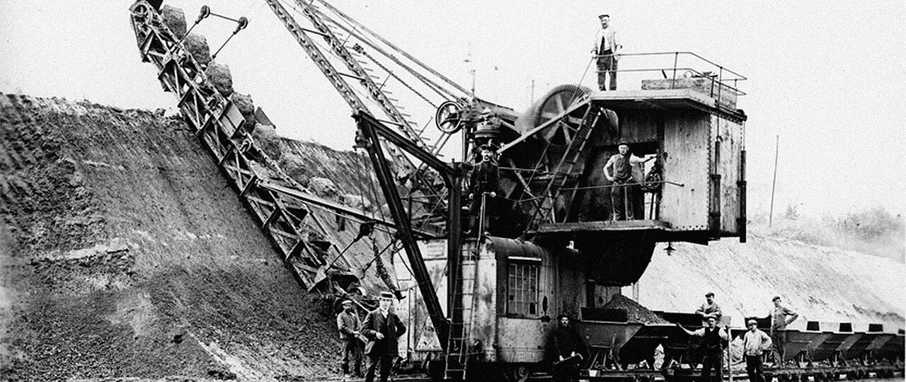 Eimerkettenbagger in der Grube Gruhlwerk 1910